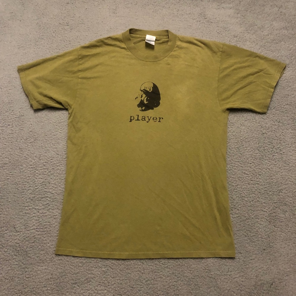 VTG Delta Pro Weight Player Graphic Tee Mustard Yellow Olive Green Large